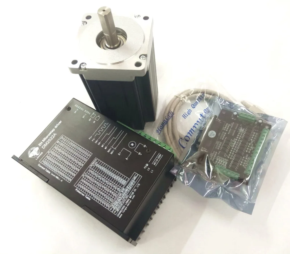 

EU Free Ship[3-8days ship] Stepper Motor 1Axis Nema 34 1700oz.in 151mm 6A Stepper driver DM2522A AC90~240V CNC Router