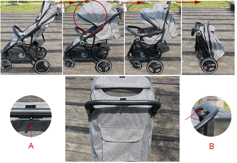 Baby Stroller Portable High Position Pram Spacious Buggy Strollers For Baby European Standard Pushc