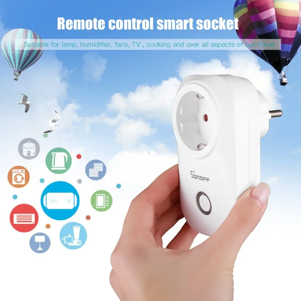 Sonoff S20 EU/US/UK беспроводная WiFi розетка с таймером 10A 2200 Вт Разъем дистанционного питания IOS Android телефон с дистанционным управлением умный дом
