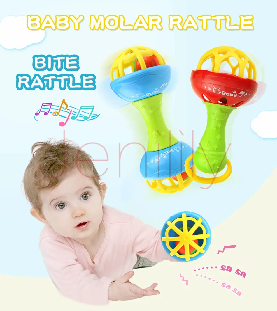 Delicate Handrattle Ball Toys Baby Rattles Handbell Puzzle Educational Toys 
