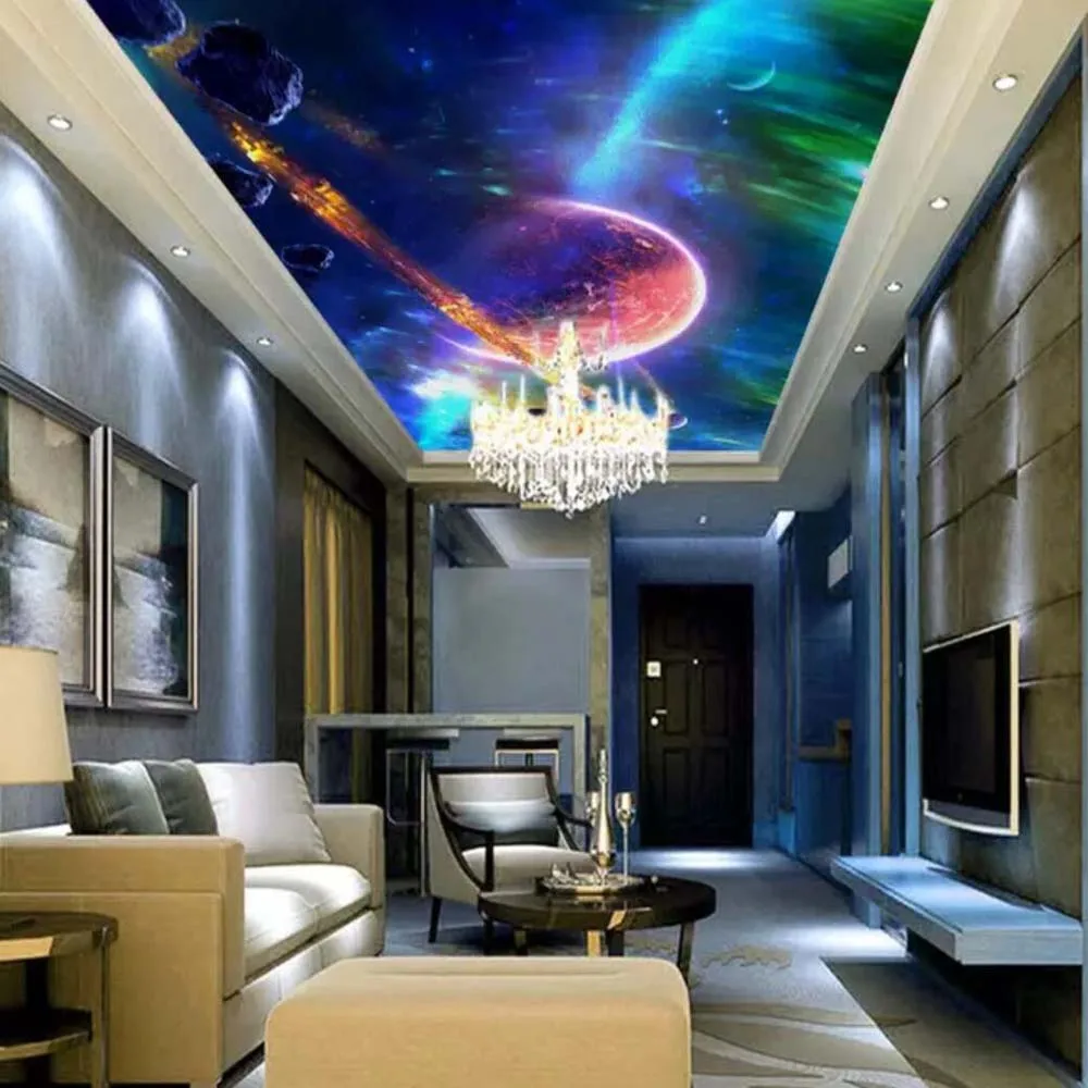 3D Ceiling Mural Photo Wallpaper for Living Room TV Background Wall
