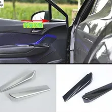 ABS хром/углеродного волокна подкладке спереди столб украшения отделка Windows наклейки для Toyota C-HR CHR C HR Запчасти