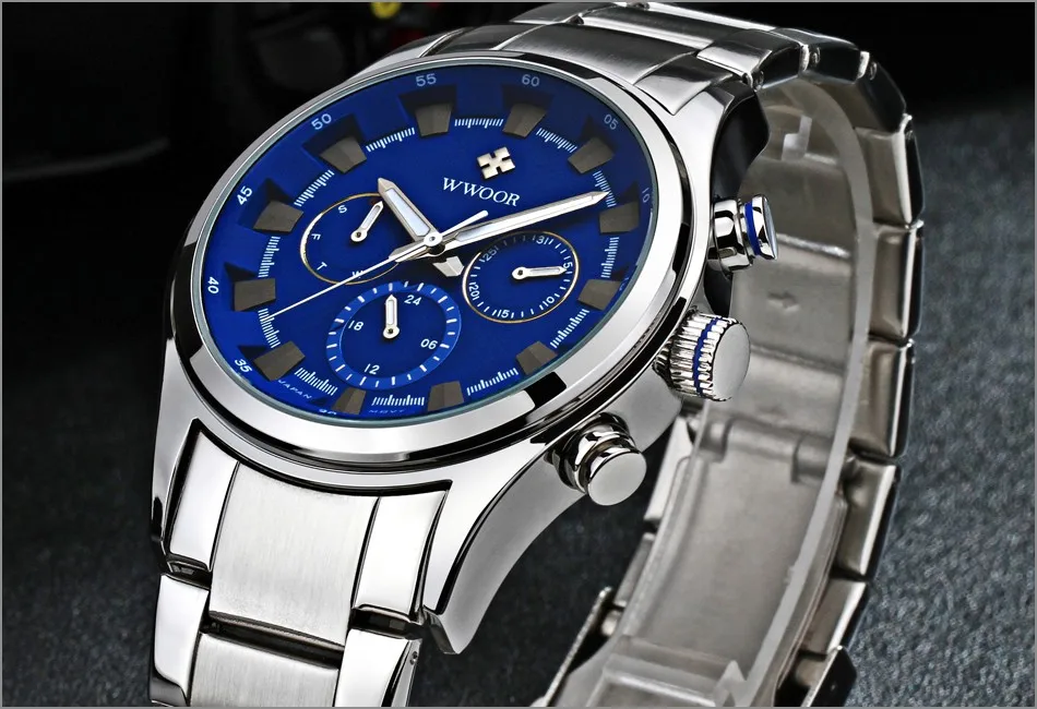 WWOOR Black Watches Men Top Luxury Brand Waterproof Luminous Hands Quartz Watch  Military Male Hour WristWatch relogio masculino (8)