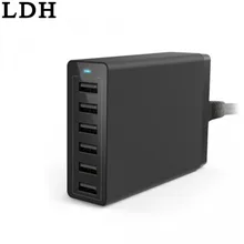 LDH 6 Порты и разъёмы настольный адаптер зарядного устройства 5 V 10A 50 Вт 6 USB 6U Порты и разъёмы зарядки US зарядное устройство для путешествий