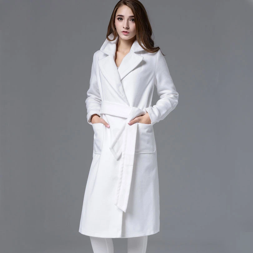 Abrigos Mujer Femmes Trench Pardessus Automne Hiver Simple Blanc Ample Long Elegant Chic Manteau Ceinture Femme Veste Decontractee Casacos Aliexpress