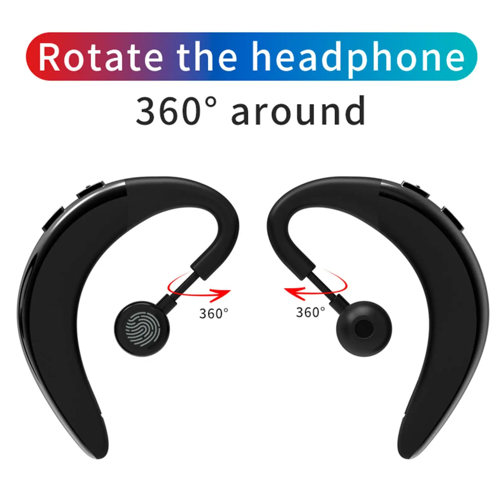 360 Adjustable Wireless Bluetooth Headphone Sport Earphone Headset Hadsfree Calling with Mic for Samsung iPhone Motorola E G LG