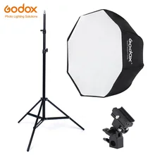 Godox 80 cm 옥타곤 우산 softbox 라이트 스탠드 우산 스트로브 스튜디오 플래시 스피드 라이트 사진을위한 핫슈 브래킷 키트(China)