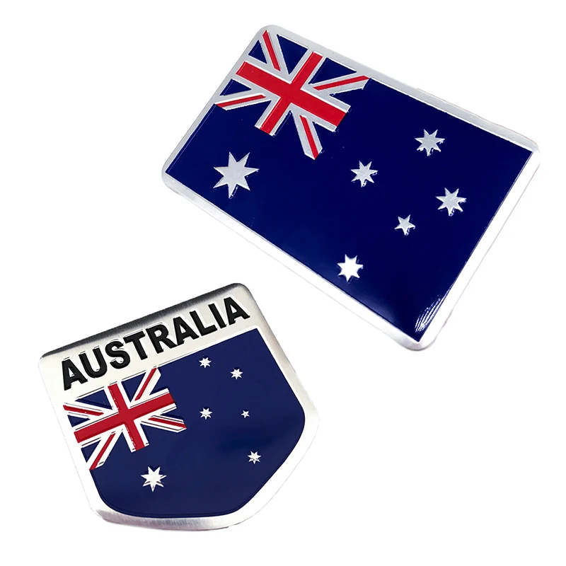 

Aluminum Metal Australia National Flag Auto Body Sticker Auto Motorcycles Grille Bumper Exterior Decorating Accessories