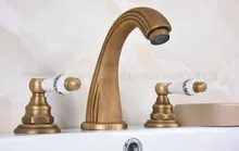 Special Price Antique Brass bathroom faucet for hot and cold Mixer tap Sink faucet Double handle 3 hole bathroom basin faucet zan071 Special Price Antique Brass bathroom faucet for hot and cold Mixer tap Sink faucet Double handle 3 hole bathroom basin faucet zan071