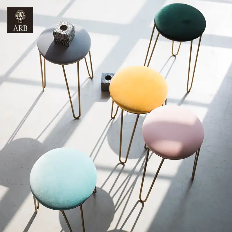 ZKLNO Nordic Camera doro Spogliatoio Tavolo Sgabello Trucco Negozio di Abbigliamento in Acciaio Inox Sollevamento Bellezza Sgabello Lavoro Negozio di Barbiere Sedia Taglio dei Capelli,A