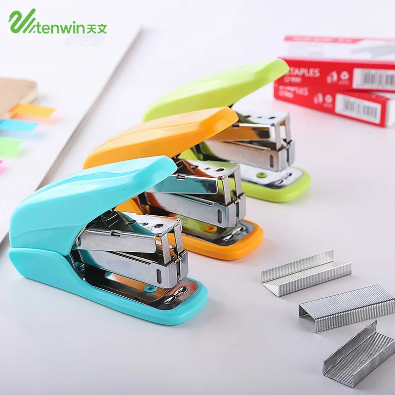 

Cute Metal Candy Color Paper Stapler For Scrapbooking Stationery Binding Decoration Office School Supplies