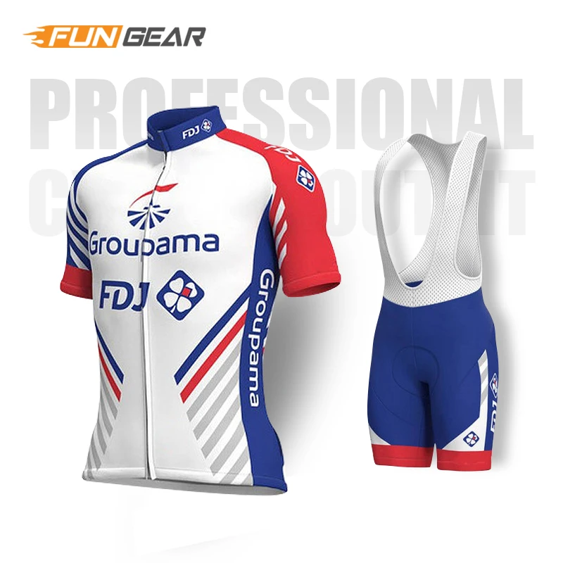 

2019 pro short sleeved cycling Team Jersey set bib bicycle suit MTB Racing bicycle clothing Summer Breathabl Quick dry Bike Wear