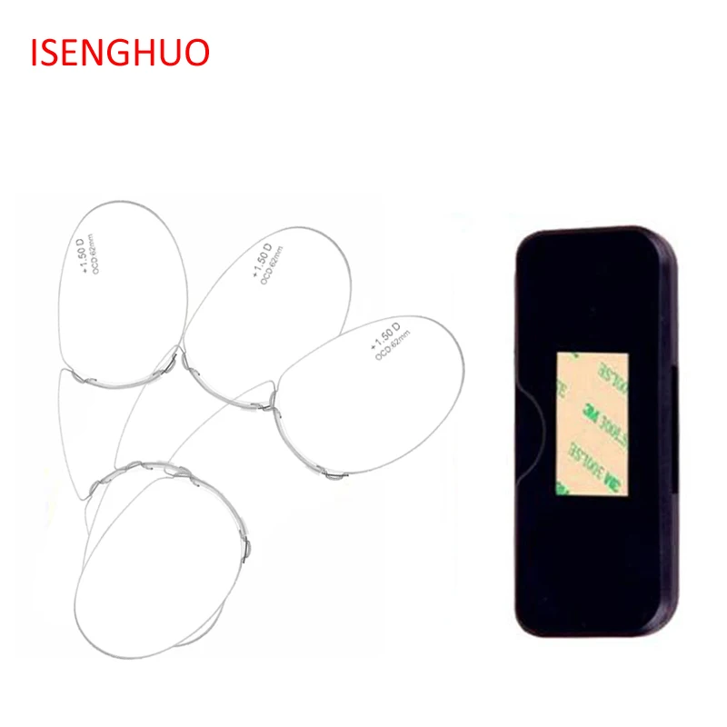 

ISENGHUO Mini Armless Reading Glasses Clip Nose Resting Small Portable Readers for Men and Women with Case 1.0-3.0