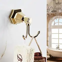 Auswind Европейский латунь черный Ванная комната завесы золотые Полотенца стойки Одежда Крюк украшения дома Ванная комната аксессуары