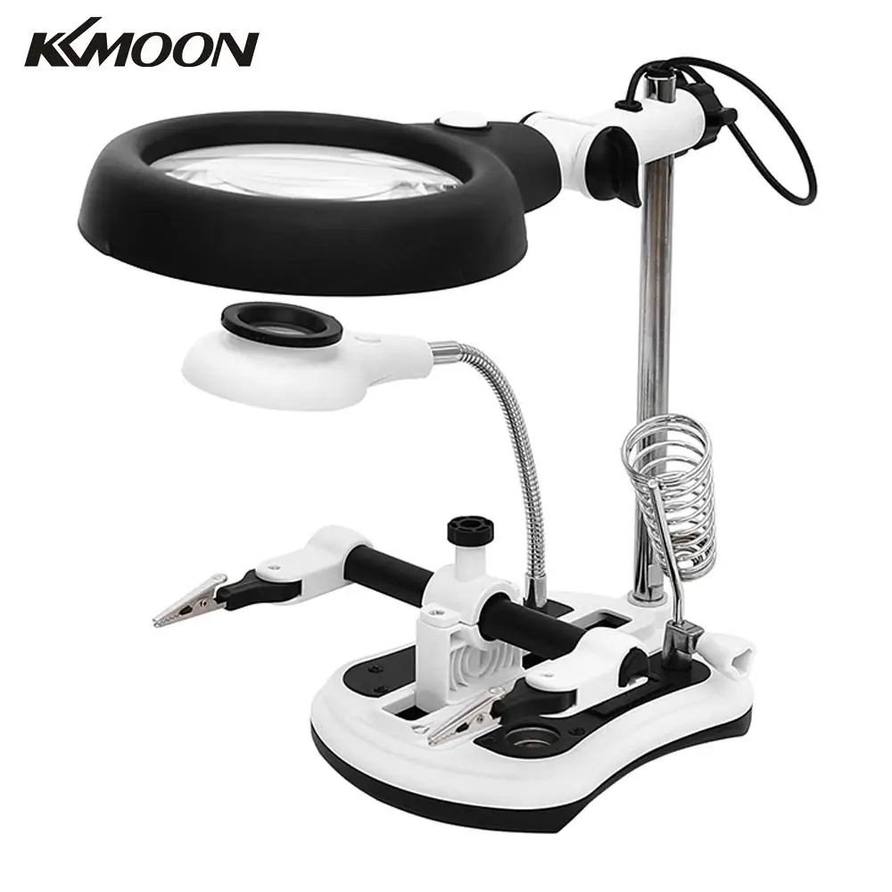 LED Light Magnifiers Soldering Iron Helping Hands Auxiliary Clamp