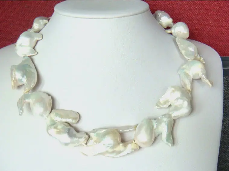

Wholesale FREE SHIPPING >>> 25-28mm Australian south sea white pearl necklace 18