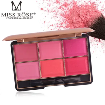 

MISS ROSE Professional Makeup Blusher Long Lasting 6 Colors Minerals Powder Natural Face Base Blush Contouring Make Up Palette