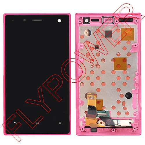 

For Sony Ericsson Xperia Acro S LT26W LCD Screen Display with Touch Screen Digitizer+frame Assembly Rose red by free shipping