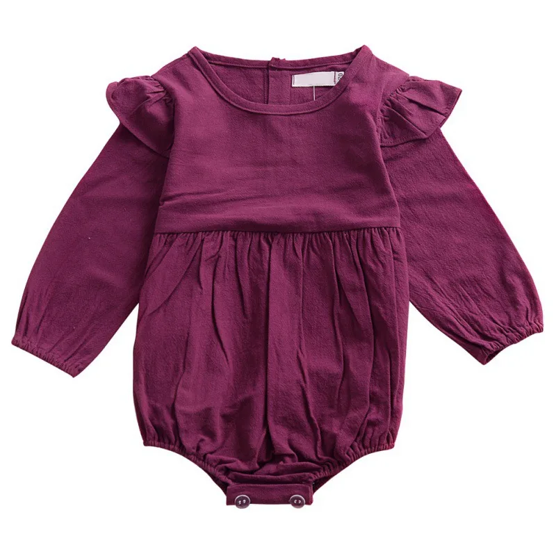 Infant Baby Fly Sleeve Long Jersey Romper Girl Jumpsuit Cute Princess 0