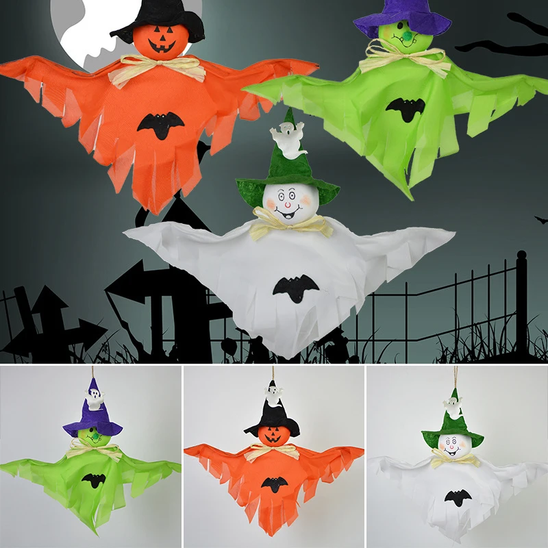 Halloween Props Garland Pumpkin Spider Hanging Ghost Paper Party Decor Scary FI 