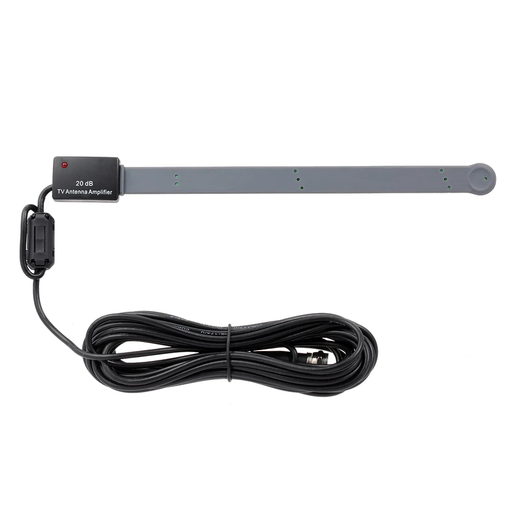

New Car Digital TV Antenna 20dbi Digital VHF-H/UHF TV Active Antenna Amplifier F Connector 5M Cable Antenna Auto