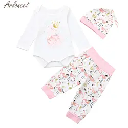 ARLONEET/Одежда для маленьких девочек и мальчиков, одежда для маленьких девочек с принтом Красного Журавля, Одежда для новорожденных девочек