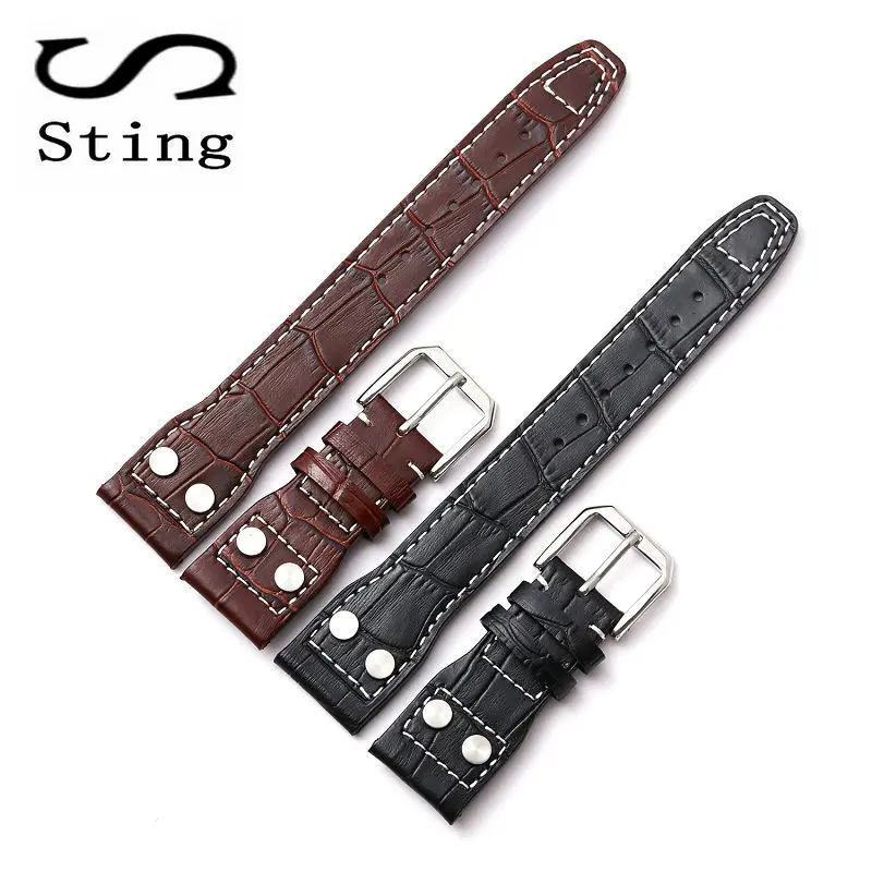 Sting Strap New 22MM Genuine Leather Men Watch Band for IWC Watches