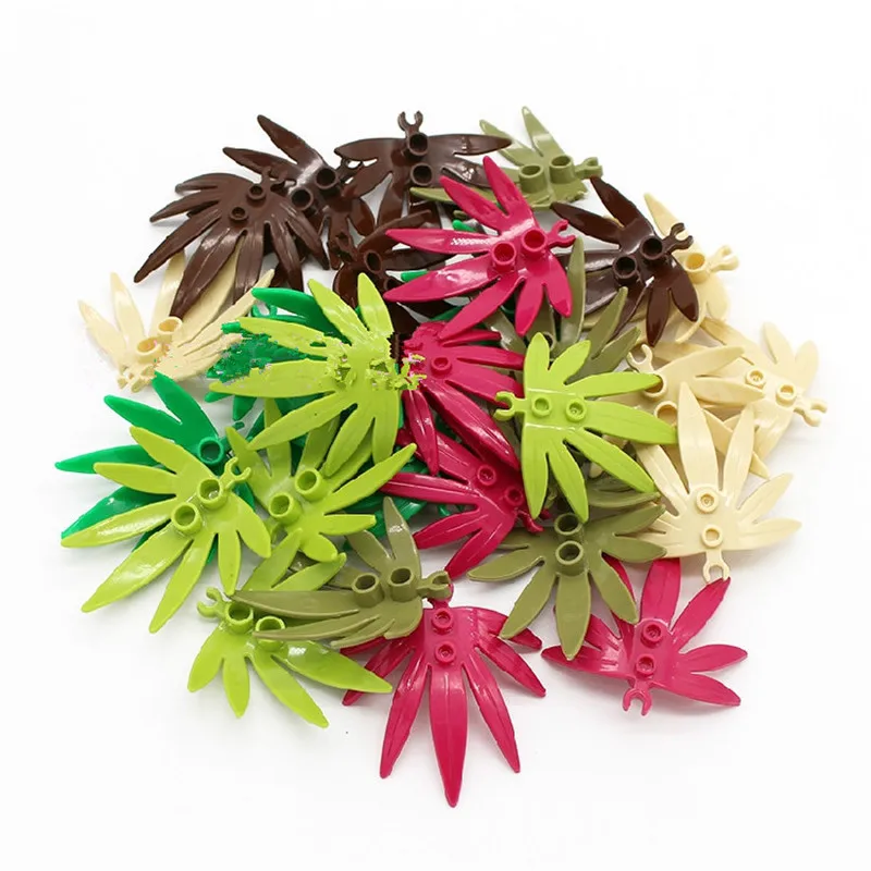 

10Pcs/set Banana Leaves Trees Plant MOC Bricks Accessories Parts Jungle Building Blocks DIY Arms Toys For Children