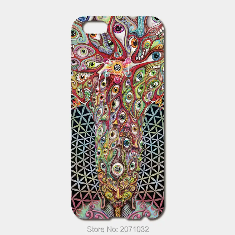 

For iPhone 6 6S 7 Plus SE 5S 5C 4S iPod Touch 6 5 For Samsung Galaxy S7 S6 Edge sacred geometry and psytrance Mobile Phone case