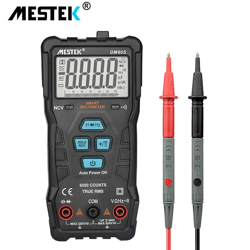 

MESTEK DM90S High-speed full intelligent multimeter NCV True RMS digital automatic anti-burning portable universal multimeter