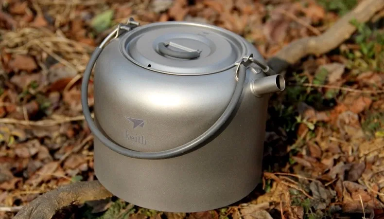 

Keith Ti3907 Titanium 1.5L Kettle Camping Picnic Cookware Coffee Tea Water Pot Outdoor Accessory 200g w/ Mesh bag