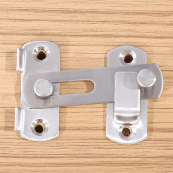

Stainless Steel 90 Degree Hasp Latch Lock Sliding Door for Window Cabinet Fitting Room Security Tools Hardware Accessories