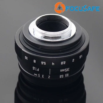 Focusafe Фуцзянь 35 мм F1.6 Камера объектив с C крепление переходное кольцо+ макро C-FX для Fuji Fujifilm беззеркальных Камера