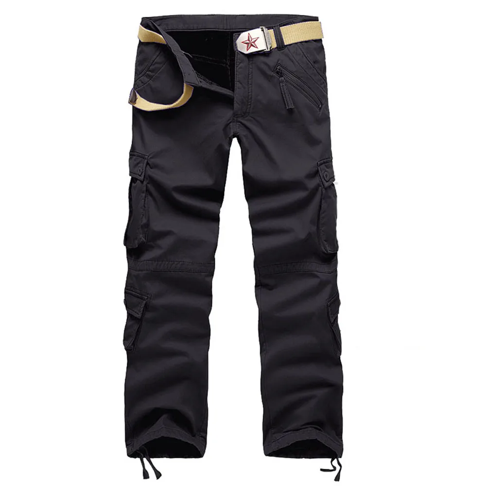 Зимний двухслойный теплый толстый мешковатые хлопковые брюки для активного отдыха Мужские брюки карго