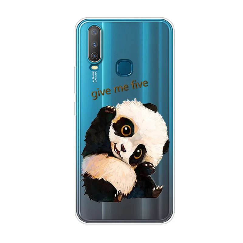 ДЛЯ Vivo Y17 чехол Y 17 ТПУ силиконовый мягкий цветочный мультяшный Прозрачный для Coque