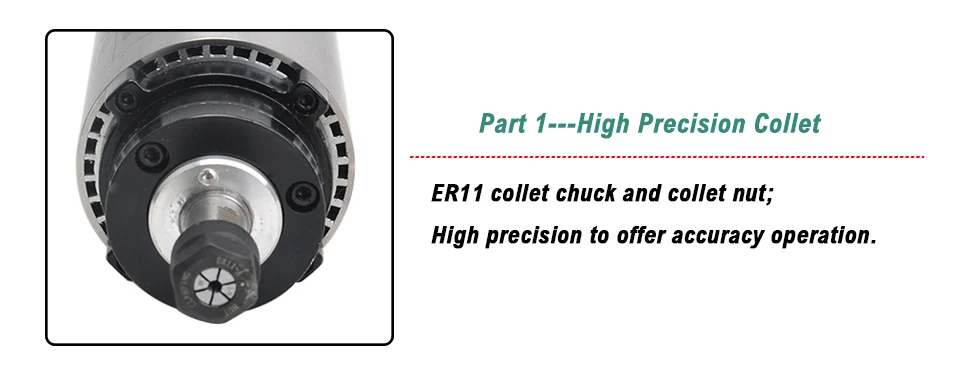 1.5кВт шпиндель с ЧПУ ER11 станок шпиндель 65 мм Двигатель с воздушным охлаждением 3,175 мм плоская Нижняя Концевая фреза фрезы для гравера
