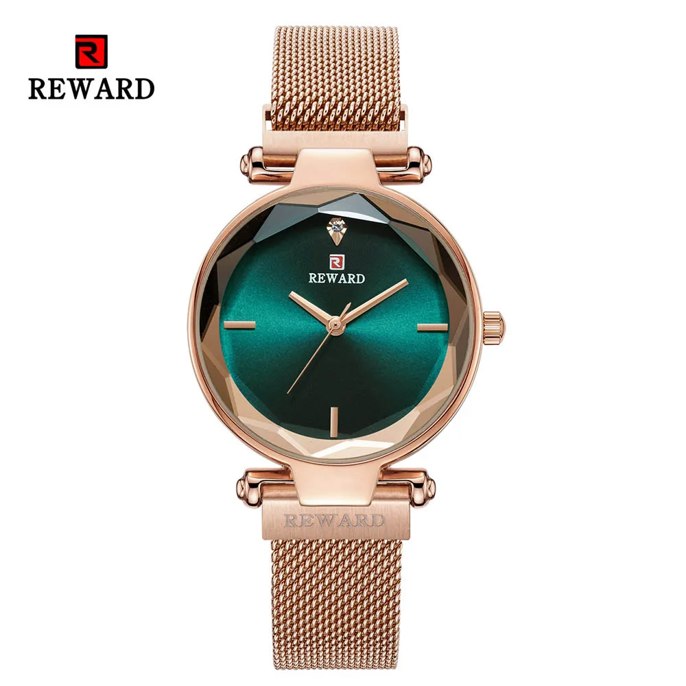Роскошные Брендовые женские магнитные наручные часы черные миланские петля сетчатый ремешок наручные часы модные часы под платье со стразами часы - Цвет: Rose Gold
