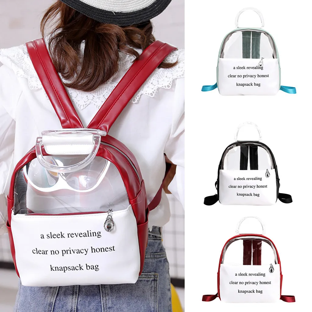 

Coneed Popular New Products Women Letter Transparent Travel Backpack Quality Fashion School Backpack Female 2019 Apr15 P40