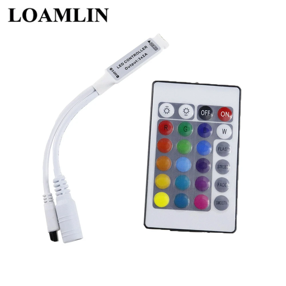 

RGB LED Controller Mini 24 Button DC 12V RGB IR Remote Control For 3528 Or 5050 RGB LED Strip RGB Controller LED Tape