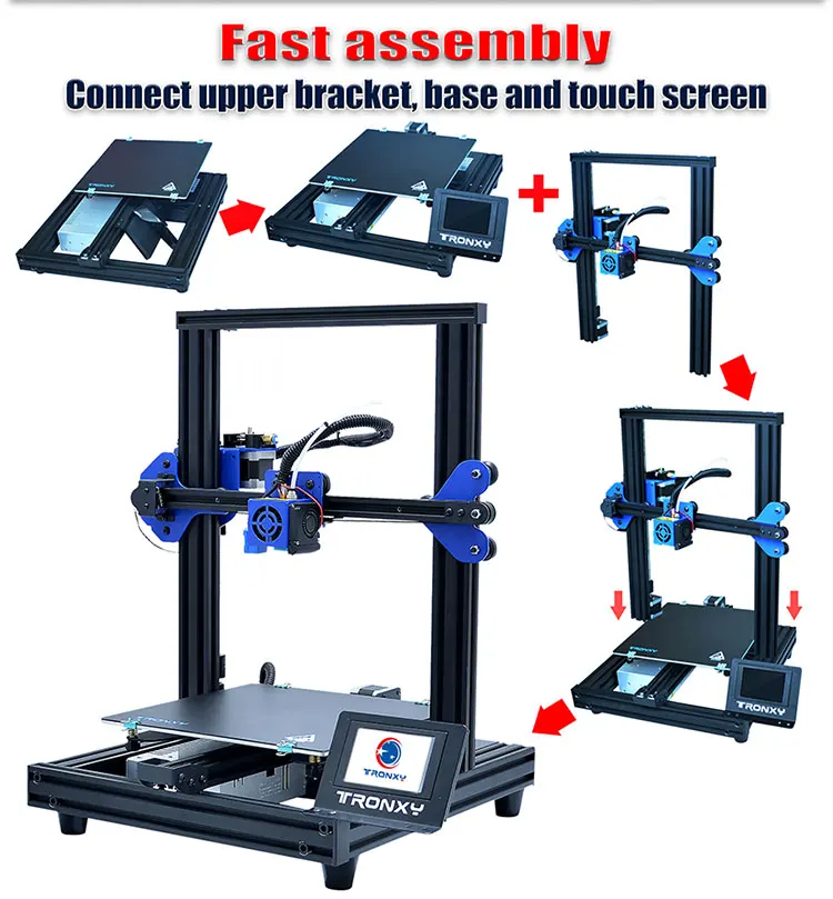 Tronxy 3d принтер XY-2 Pro с автоматическим выравниванием большой размер 3D печати 20 видов цветов PLA Drucker Impressora части DIY Kit высокая точность