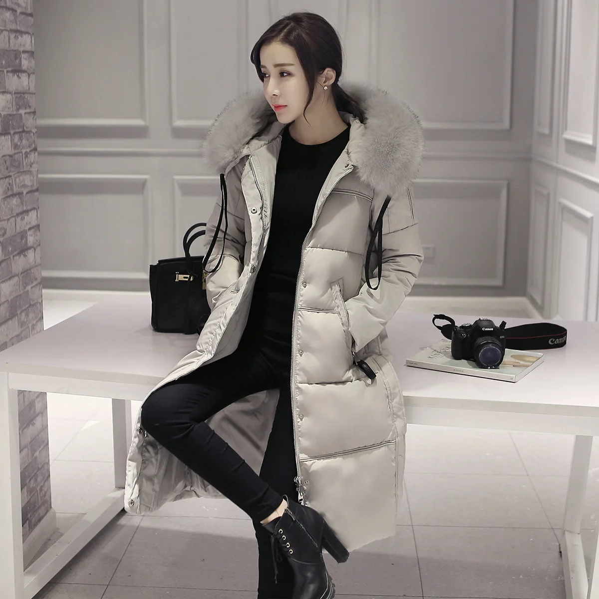 Woman Ukraine Winter Warm Windcheater Hooded Cheap Long Suit B font b Jacket b font Thick