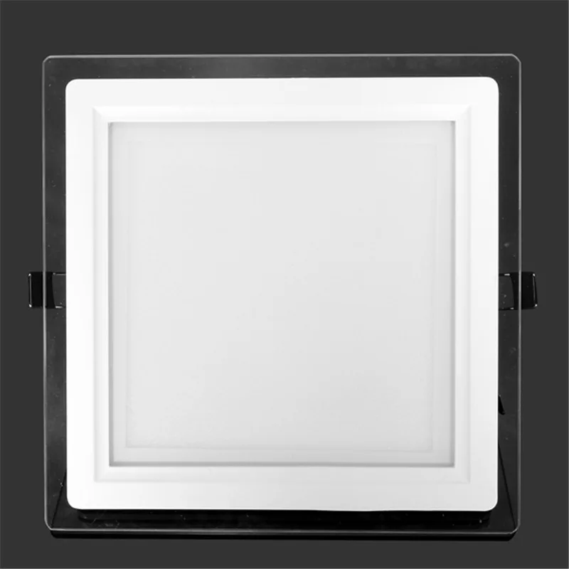 Стеклянный светодиодный панельный светильник 6 Вт, 9 Вт, 12 Вт, 18 Вт, 24 Вт, встраиваемый потолочный светильник, панельный светильник, AC85-265V, теплый/натуральный/холодный белый, внутреннее освещение