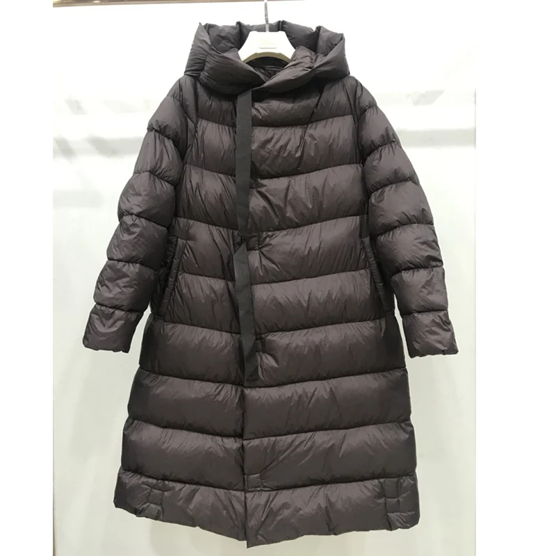 2018 Winter Jacket Women 90% White Duck Down Jacket Female Long Down Parkas Loose Down Jacket Snow Warm Hooded Women's Down Coat