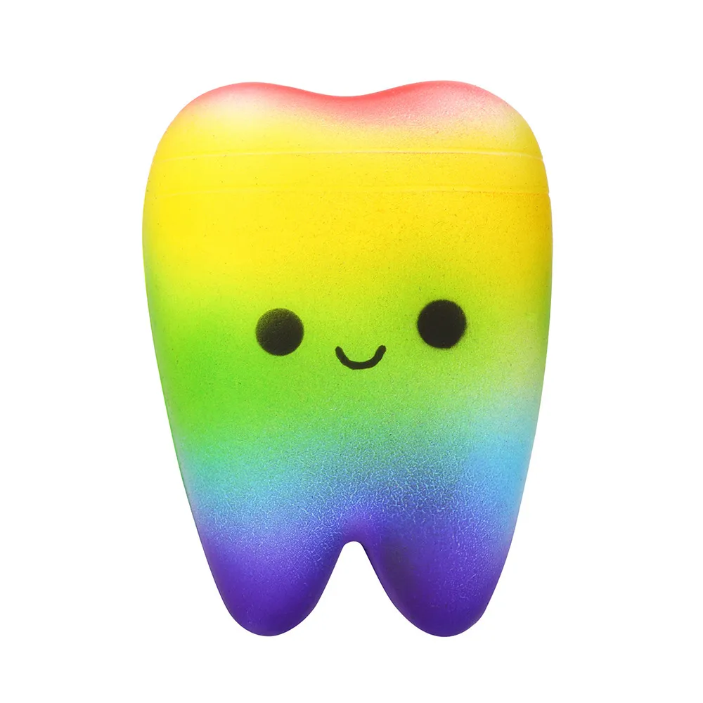 

Cute Squeeze Toy Stress Reliever Cream Scented Colorful Tooth Toy Squishies Super Slow Rising Antistresses wholesale 30S8810