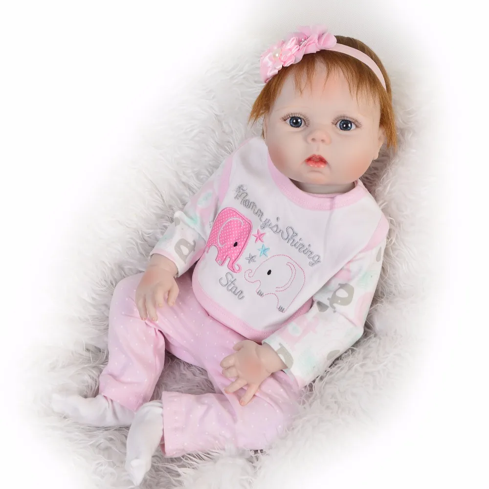 Силиконовая виниловая кукла Boneca BeBes Reborn с розовым слоном одежда для девочек