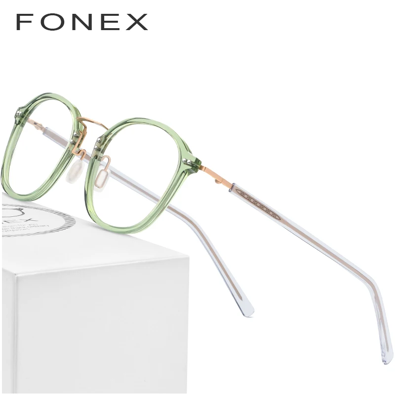

Acetate Optical Glasses Frame Women Square Memory Prescription Eyeglasses 2019 Men Clear Transparent Myopia Spectacles Eyewear