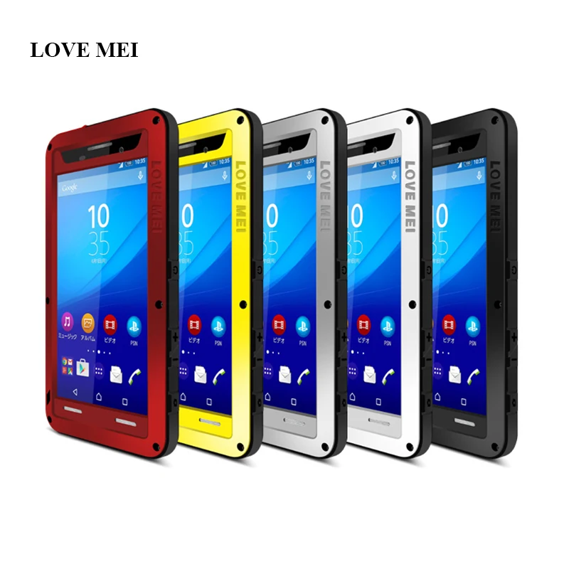 

LOVE MEI Metal Case For Sony Xperia M5 E5603 E5606 E5653 Aluminum Shockproof Cover For Sony M5 Dual E5633 E5643 Life Waterproof