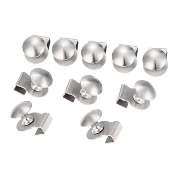 

DRELD 10Pcs Stainless Steel Cabinets Glass Door Handle Clamp Clip For Glass 5-6mm Furniture Drawer Pull Knob No Drilling