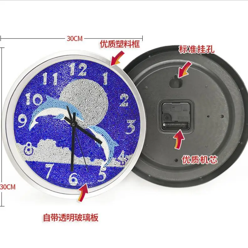 Картина из горного хрусталя, вышивка стразами, часы, сделай сам, бриллиант картина мультфильм, алмазная живопись часы