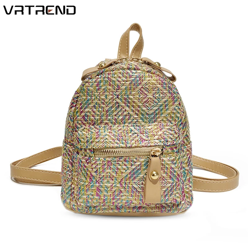 VRTREND Casual Woven Summer Beach Bagpack Women Straw Backpack Women